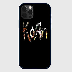 Чехол для iPhone 12 Pro KoЯn Korn лого, цвет: 3D-черный