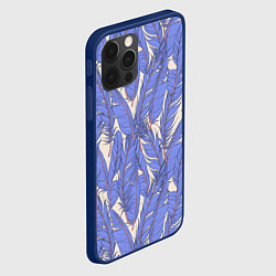 Чехол для iPhone 12 Pro Фиолетовые Перья Птиц, цвет: 3D-тёмно-синий — фото 2
