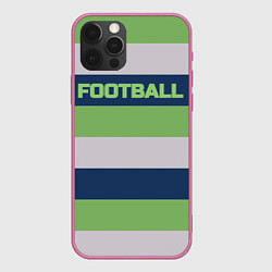 Чехол iPhone 12 Pro Цветные полосы текст футбол Text football colored