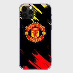 Чехол для iPhone 12 Pro Manchester united Texture, цвет: 3D-светло-сиреневый