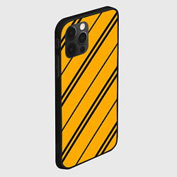 Чехол для iPhone 12 Pro Полосы желтые черные, цвет: 3D-черный — фото 2