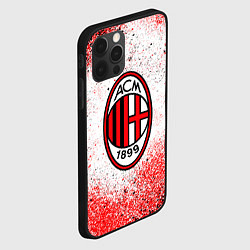 Чехол для iPhone 12 Pro Ac milan красно черные брызги, цвет: 3D-черный — фото 2