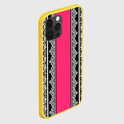 Чехол для iPhone 12 Pro Lace white Белое кружево, цвет: 3D-желтый — фото 2