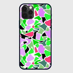 Чехол iPhone 12 Pro Abstract pattern green pink spots