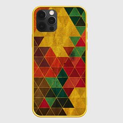 Чехол для iPhone 12 Pro Треугольная старая стена, цвет: 3D-желтый