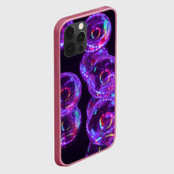 Чехол для iPhone 12 Pro Неоновые сюрреалистичные пузыри - Фиолетовый, цвет: 3D-малиновый — фото 2
