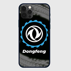 Чехол iPhone 12 Pro Dongfeng в стиле Top Gear со следами шин на фоне