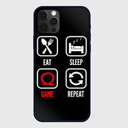Чехол iPhone 12 Pro Eat, Sleep, God of War, Repeat