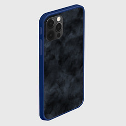 Чехол для iPhone 12 Pro Акварельные разводы черный, цвет: 3D-тёмно-синий — фото 2