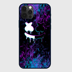 Чехол iPhone 12 Pro Marshmello neon пламя