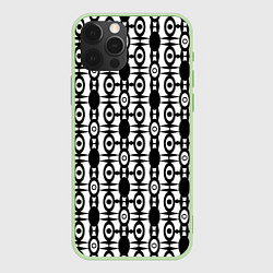 Чехол iPhone 12 Pro Черно-белый современный узор