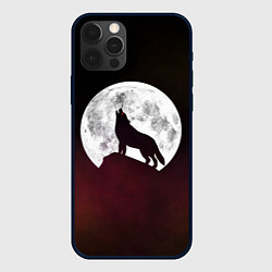 Чехол iPhone 12 Pro Волк и луна Wolf and moon