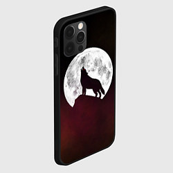 Чехол для iPhone 12 Pro Волк и луна Wolf and moon, цвет: 3D-черный — фото 2