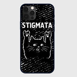 Чехол для iPhone 12 Pro Группа Stigmata и Рок Кот, цвет: 3D-черный