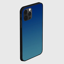 Чехол для iPhone 12 Pro Текстурированный сине-бирюзовый градиент, цвет: 3D-черный — фото 2