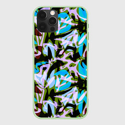Чехол для iPhone 12 Pro Абстрактный узор Пятна краски, цвет: 3D-салатовый