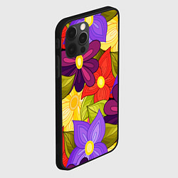 Чехол для iPhone 12 Pro MULTICOLORED PANSIES, цвет: 3D-черный — фото 2