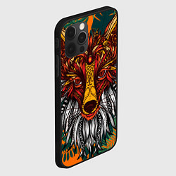 Чехол для iPhone 12 Pro Рыжая Лиса африканский узор Разноцветная лисичка, цвет: 3D-черный — фото 2