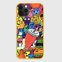 Чехол iPhone 12 Pro Fast food pattern Pop art Fashion trend