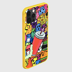 Чехол для iPhone 12 Pro Fast food pattern Pop art Fashion trend, цвет: 3D-желтый — фото 2