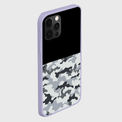 Чехол для iPhone 12 Pro Полукамуфляж Тёмно-Серый, цвет: 3D-светло-сиреневый — фото 2