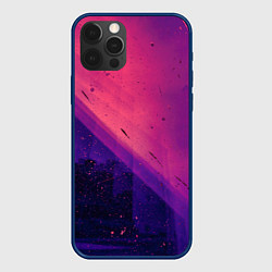 Чехол iPhone 12 Pro Неоновая пыль и лучи - Тёмно-розовый