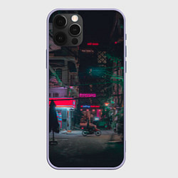 Чехол iPhone 12 Pro Неоновый мрачный город - Тёмно-зелёный