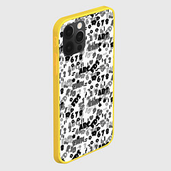 Чехол для iPhone 12 Pro Black and white alphabet and numbers, цвет: 3D-желтый — фото 2