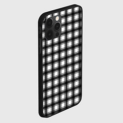 Чехол для iPhone 12 Pro Black and white trendy checkered pattern, цвет: 3D-черный — фото 2