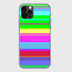 Чехол для iPhone 12 Pro Тропические линии, цвет: 3D-светло-сиреневый