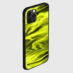 Чехол для iPhone 12 Pro Неоновый желтый с черным абстрактный узор, цвет: 3D-черный — фото 2