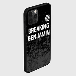 Чехол для iPhone 12 Pro Breaking Benjamin glitch на темном фоне: символ св, цвет: 3D-черный — фото 2