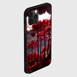 Чехол для iPhone 12 Pro Абстрактные красные деревья и облака, цвет: 3D-черный — фото 2