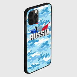 Чехол для iPhone 12 Pro Russia: синий камфуляж, цвет: 3D-черный — фото 2