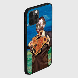 Чехол для iPhone 12 Pro Ван Гог портрет с Подсолнухами, цвет: 3D-черный — фото 2