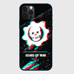 Чехол iPhone 12 Pro Gears of War в стиле glitch и баги графики на темн