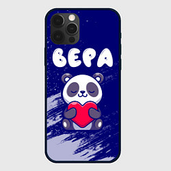 Чехол для iPhone 12 Pro Вера панда с сердечком, цвет: 3D-черный
