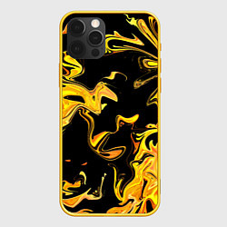Чехол для iPhone 12 Pro Огненная лава флюид, цвет: 3D-желтый