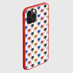Чехол для iPhone 12 Pro Узор из разноцветных суперэллипсов прямоугольников, цвет: 3D-красный — фото 2