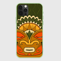 Чехол для iPhone 12 Pro Polynesian tiki HUMBLE, цвет: 3D-салатовый
