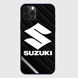Чехол iPhone 12 Pro Suzuki карбон