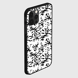 Чехол для iPhone 12 Pro Черно белый абстрактный модный узор, цвет: 3D-черный — фото 2