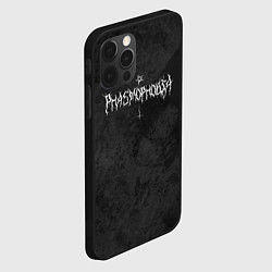 Чехол для iPhone 12 Pro Phasmophobia пентаграмма и крест на сером фоне, цвет: 3D-черный — фото 2