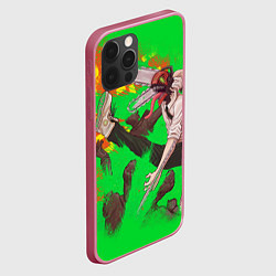 Чехол для iPhone 12 Pro Человек-бензопила : Неоновая резня, цвет: 3D-малиновый — фото 2
