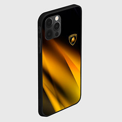 Чехол для iPhone 12 Pro Ламборгини - желтая абстракция, цвет: 3D-черный — фото 2