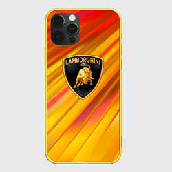 Чехол для iPhone 12 Pro Lamborghini - яркая абстракция, цвет: 3D-желтый
