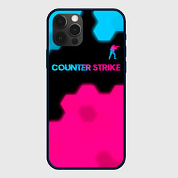 Чехол iPhone 12 Pro Counter Strike - neon gradient: символ сверху