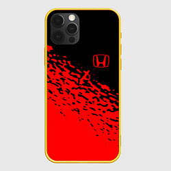 Чехол для iPhone 12 Pro Honda - красные брызги, цвет: 3D-желтый