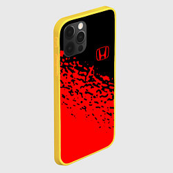 Чехол для iPhone 12 Pro Honda - красные брызги, цвет: 3D-желтый — фото 2