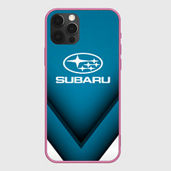 Чехол для iPhone 12 Pro Subaru - абстракция, цвет: 3D-малиновый